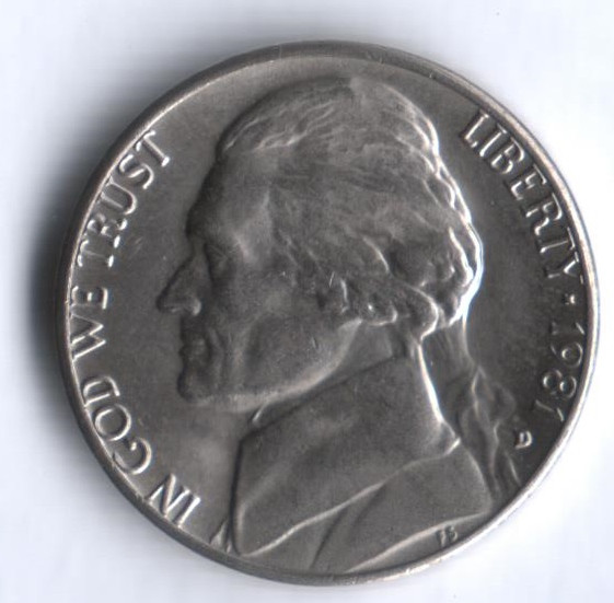 5 центов. 1981(D) год, США.