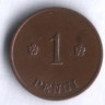 1 пенни. 1924 год, Финляндия.