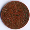 Монета 1 песа. 1892 год, Германская Восточная Африка.