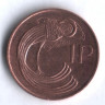 Монета 1 пенни. 1993 год, Ирландия.