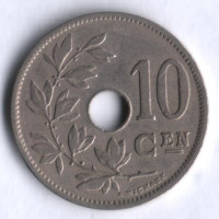 Монета 10 сантимов. 1902 год, Бельгия (Belgie).