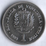 Монета 1 боливар. 1989 год, Венесуэла.