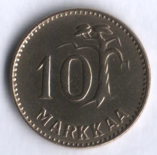 10 марок. 1955 год, Финляндия.