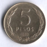 5 песо. 1989 год, Чили.