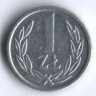 Монета 1 злотый. 1989 год, Польша.