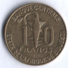Монета 10 франков. 2015 год, Западно-Африканские Штаты.