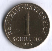 Монета 1 шиллинг. 1987 год, Австрия.