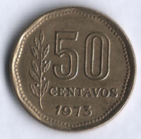 Монета 50 сентаво. 1973 год, Аргентина.