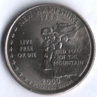 25 центов. 2000(P) год, США. Нью-Гэмпшир.