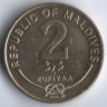 Монета 2 руфии. 1995 год, Мальдивы.