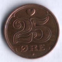 Монета 25 эре. 2005 год, Дания.
