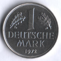 Монета 1 марка. 1972 год (G), ФРГ.