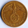 Монета 10 рейхспфеннигов. 1939 год (E), Третий Рейх.