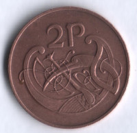 Монета 2 пенса. 1980 год, Ирландия.