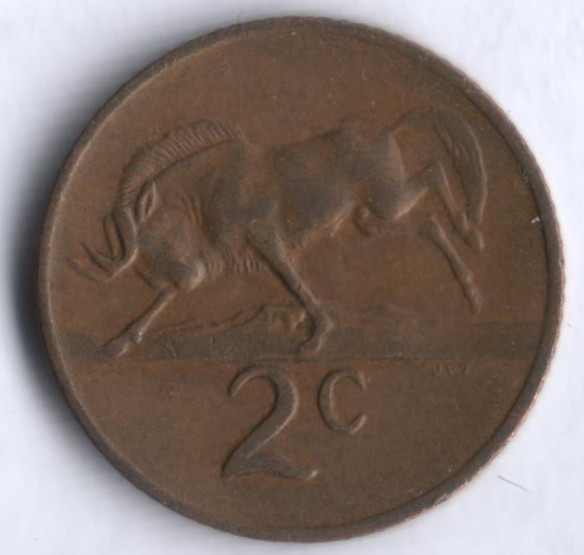 2 цента. 1972 год, ЮАР.