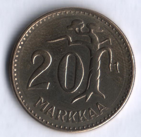 20 марок. 1961 год, Финляндия.