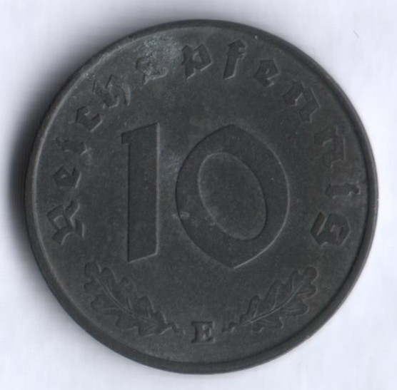Монета 10 рейхспфеннигов. 1944 год (E), Третий Рейх.