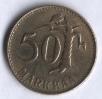 50 марок. 1953 год, Финляндия. Тип II.