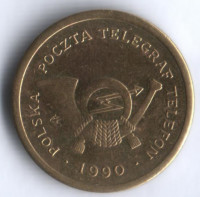 Таксофонный жетон. 1990(B) год, Польша. Без знака МД.