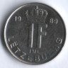 Монета 1 франк. 1989 год, Люксембург.