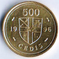 Монета 500 седи. 1996 год, Гана.