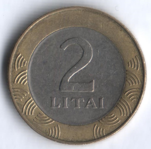 Монета 2 лита. 2009 год, Литва.