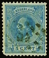 Почтовая марка. "Король Виллем III". 1872 год, Нидерланды.