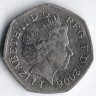 Монета 50 пенсов. 2006 год, Великобритания. 150 лет со дня учреждения 