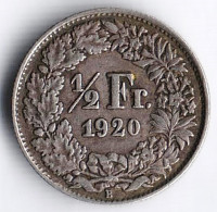 1/2 франка. 1920 год, Швейцария.