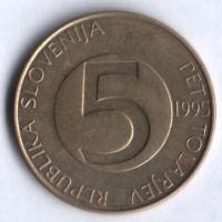 5 толаров. 1995 (BP) год, Словения.