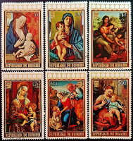 Набор почтовых марок (6 шт.). "Рождество". 1976 год, Бурунди.