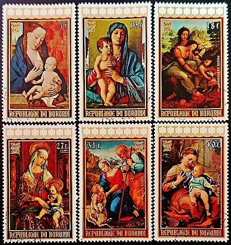 Набор почтовых марок (6 шт.). "Рождество". 1976 год, Бурунди.