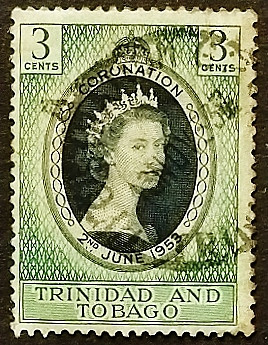 Почтовая марка. "Коронация королевы Елизаветы II". 1953 год, Тринидад и Тобаго.