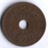 Монета 5 эре. 1934 год, Дания. N;GJ.