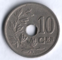 Монета 10 сантимов. 1920 год, Бельгия (Belgie).