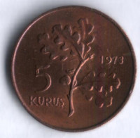 5 курушей. 1973 год, Турция.