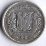 Монета 10 сентаво. 1961 год, Доминиканская Республика.
