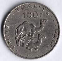 Монета 100 франков. 2004 год, Джибути.
