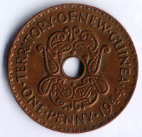 Монета 1 пенни. 1944 год, Новая Гвинея.