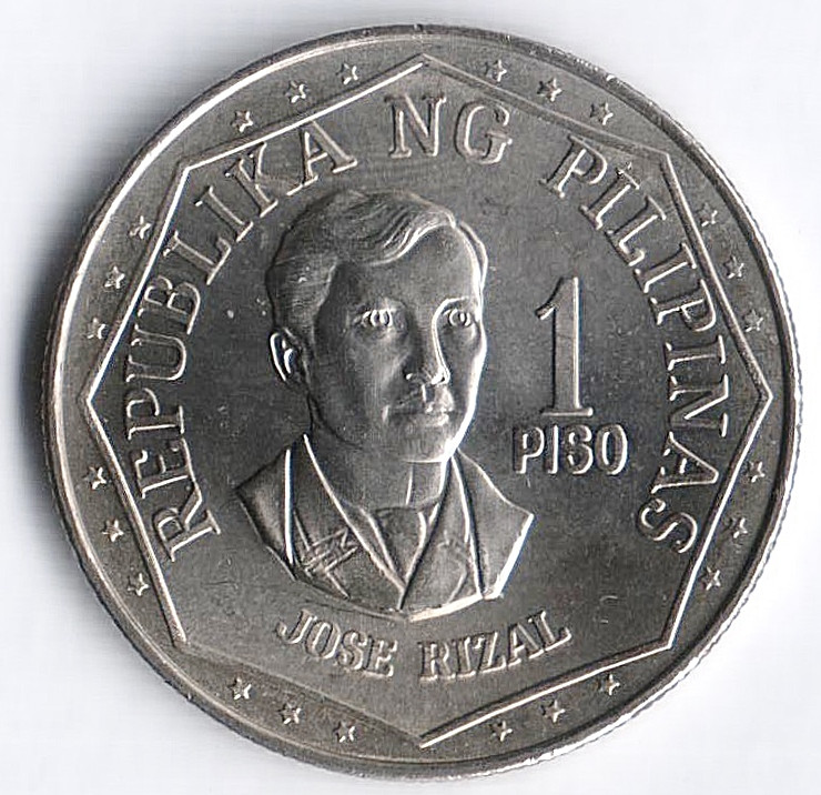 Монета 1 песо. 1975 год, Филиппины.