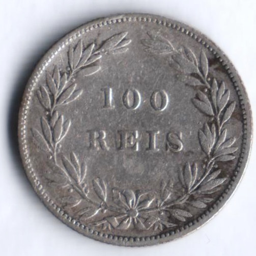 Монета 100 рейсов. 1879 год, Португалия.