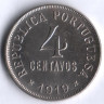 Монета 4 сентаво. 1919 год, Португалия.