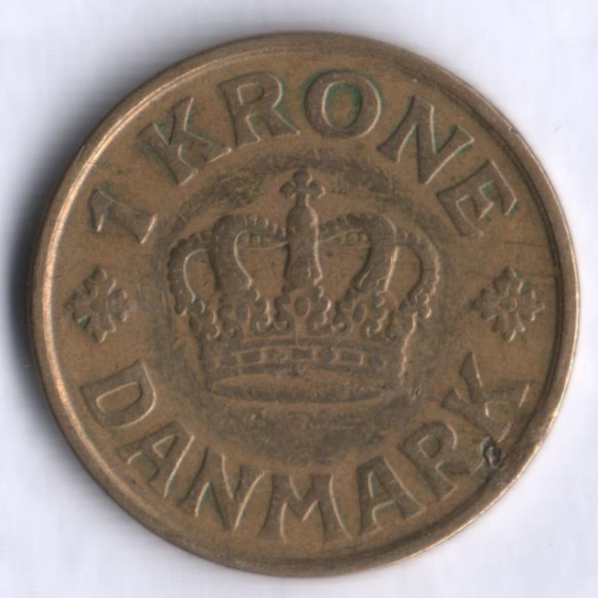 Монета 1 крона. 1925 год, Дания. HCN;GJ.