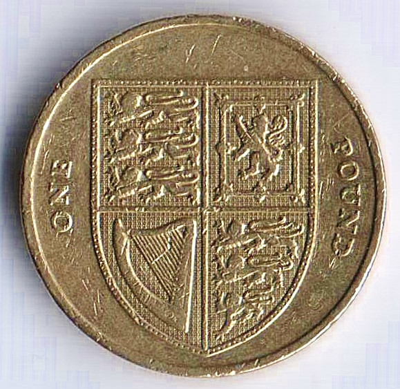 Монета 1 фунт. 2009 год, Великобритания.
