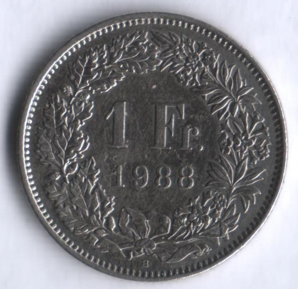 1 франк. 1988 год, Швейцария.