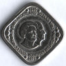 Монета 5 центов. 1975 год, Нидерланды. 30 лет освобождения Нидерландов от фашистской оккупации.