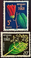 Набор марок (2 шт.). "Цветы". 1959 год, Того.