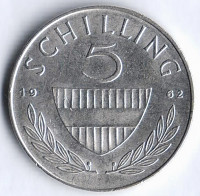 Монета 5 шиллингов. 1962 год, Австрия.