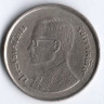 Монета 5 батов. 1977 год, Таиланд. 50 лет королю Раме IX. Страна тайцев (