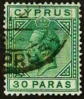 Почтовая марка. "Король Георг V". 1921 год, Кипр.